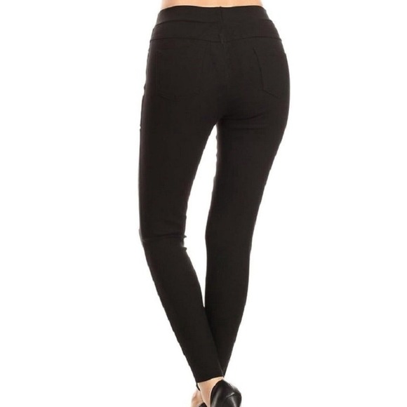 JVINI Size 1x High Waisted Stretch Ripped Skinny Distressed Pants Black EUC - Picture 3 of 11